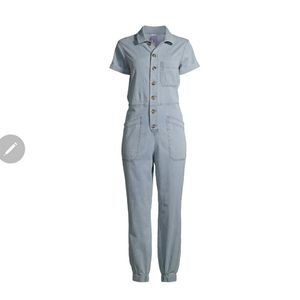 Short sleeve collard boilersuit